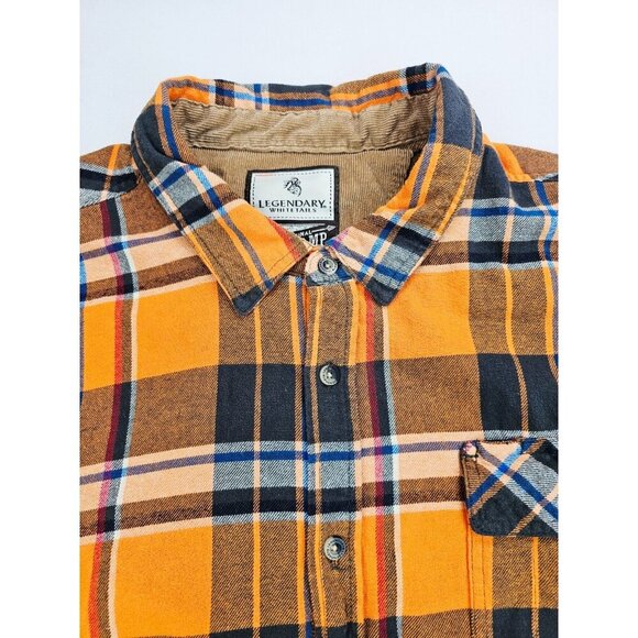 Legendary Whitetails Size 3XL Men's Orange Plaid Flannel Buck Camp Long Sleeve - Picture 13 of 13